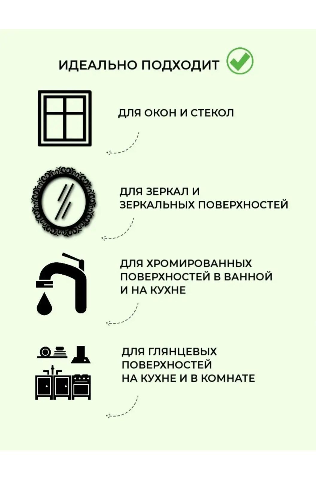 Салфетка для стекла и зеркал Greenway