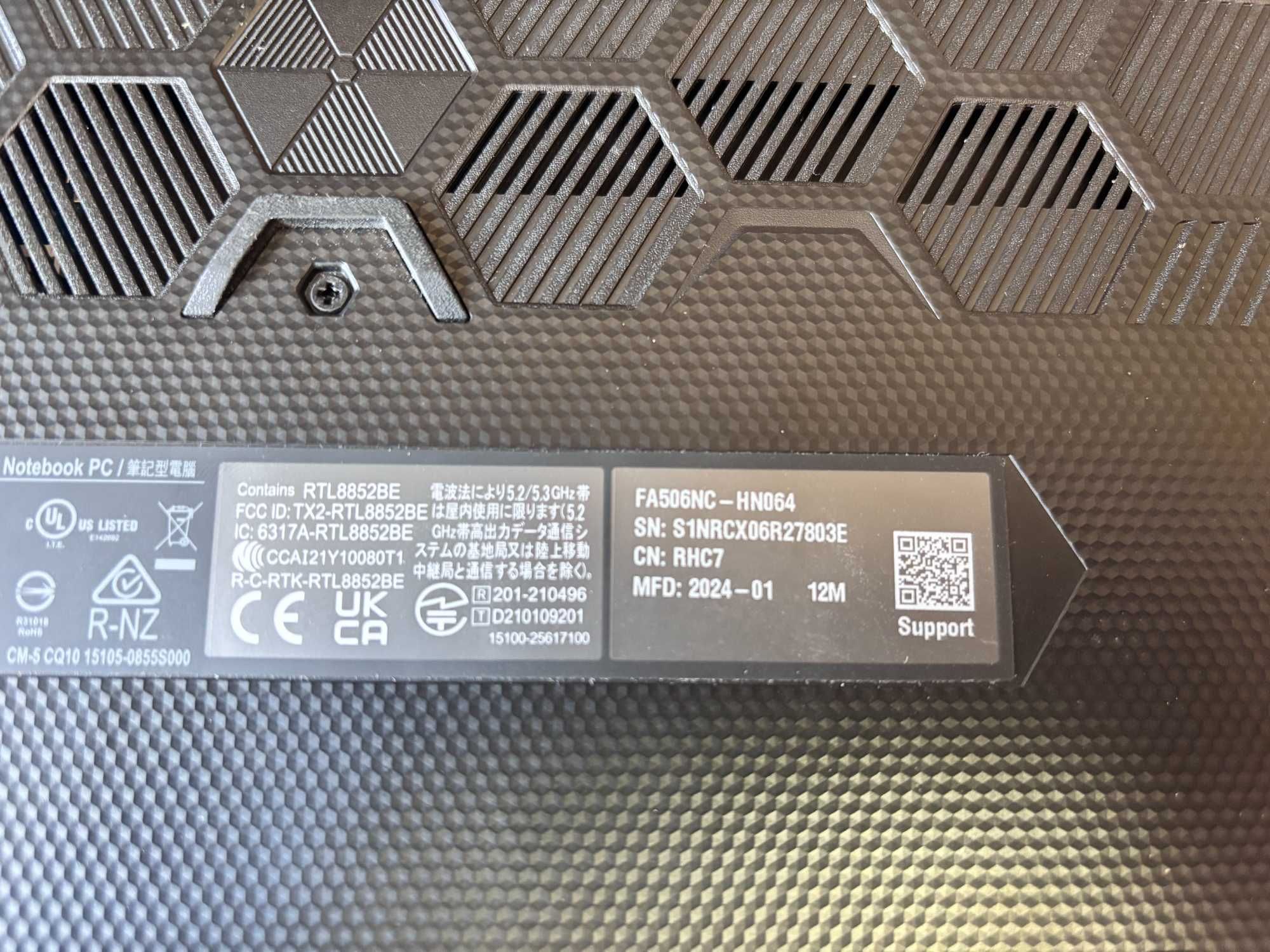 Asus TUF A15. Ryzen 5 7535hs. RTX 3050. 16 Ddr5 4800Mhz