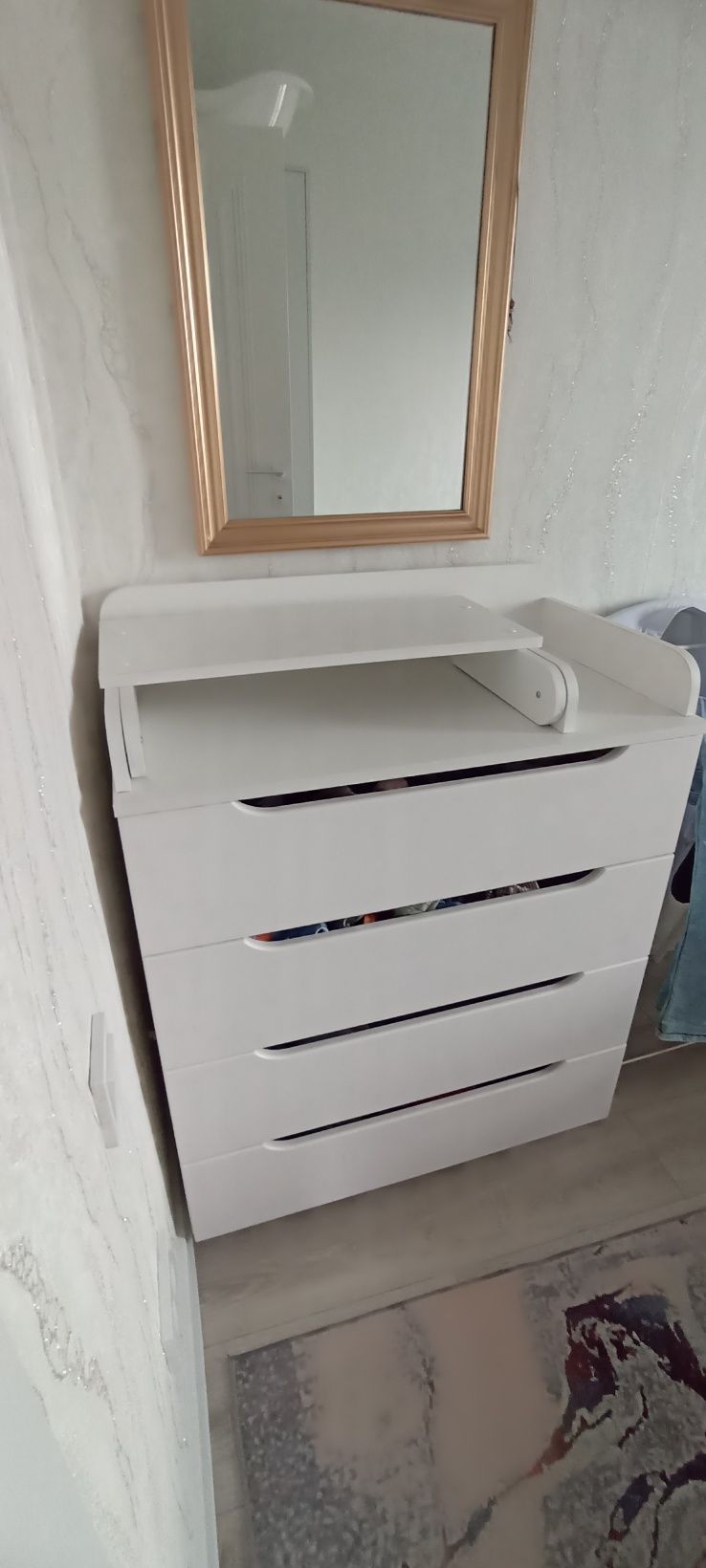 Комод белый, 2в1+стол для пеленания, камод, кроватка, люлька, коляска,