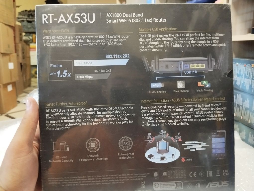 Модем,маршрутизатор Asus rt-ax53u  wifi6