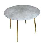 Обеденный стол BalymGroup BGS_PP3, 90x90x75 см, ЛДСП, серый, золотой