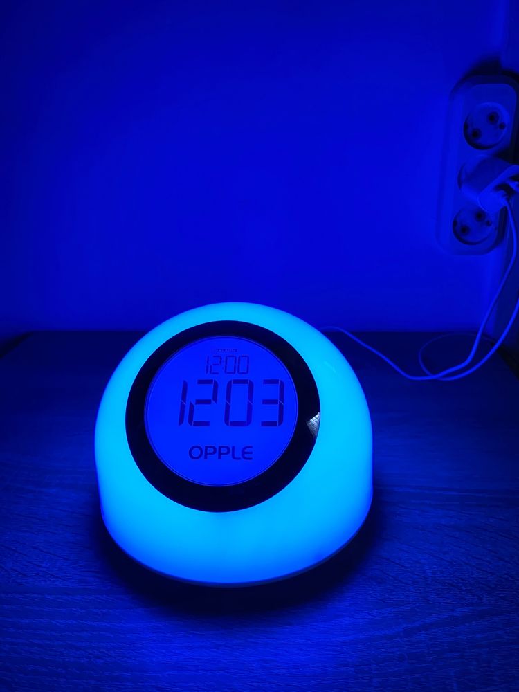 Ночник, часы, будильник opple, 7 цветов, usb