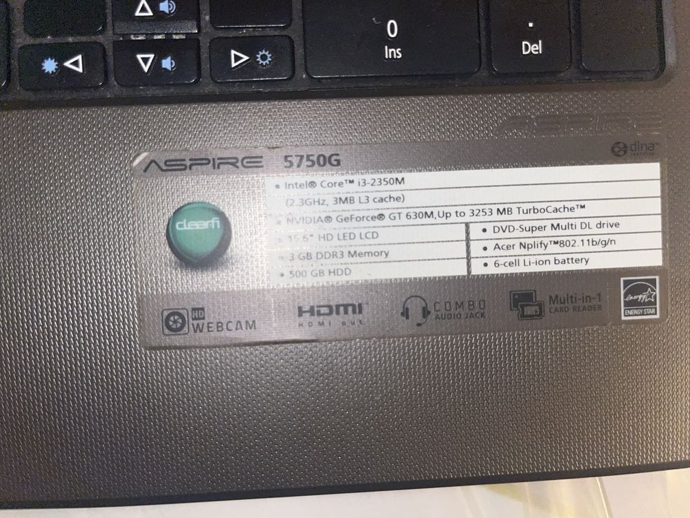 Acer aspire 5750G