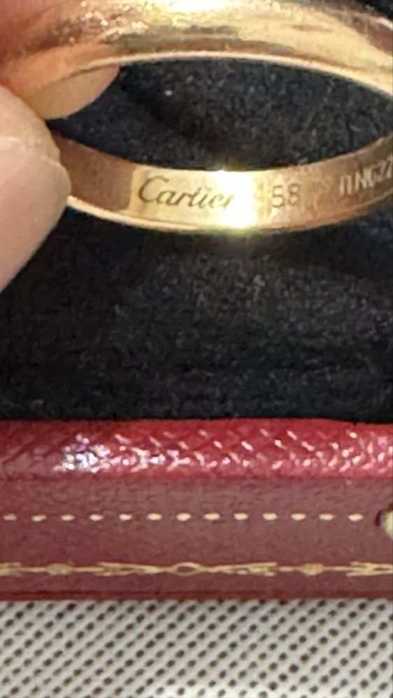 Кольцо обручальное Cartier, 18 карат, размер 58, розовое золото