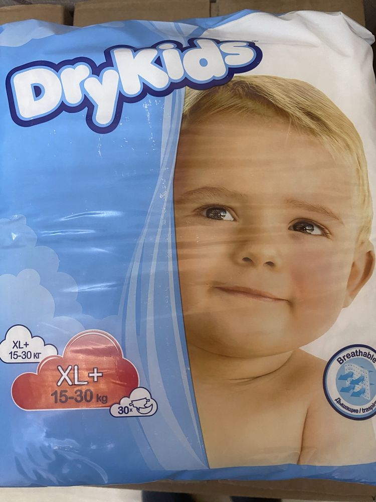 Подгузники Drykids XL Plus. От 15-30 кг.