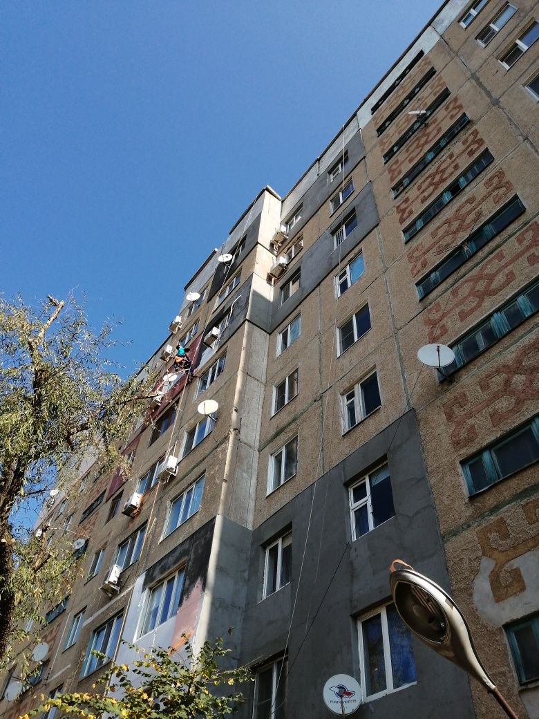 Утепление  стены альпинисты ремонт крыша высотники скалалази