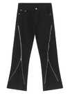 rick owens flared jeans zip