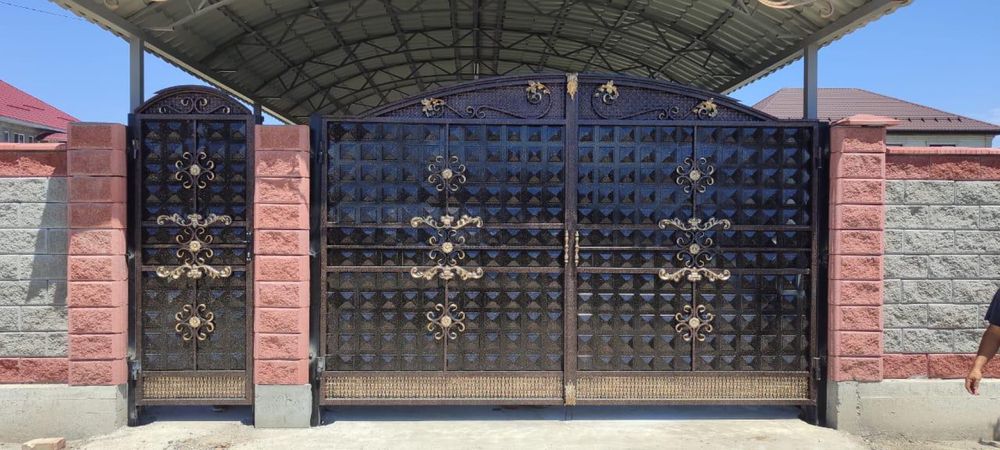 Ворота навес решетка заборы какпа дарбаза