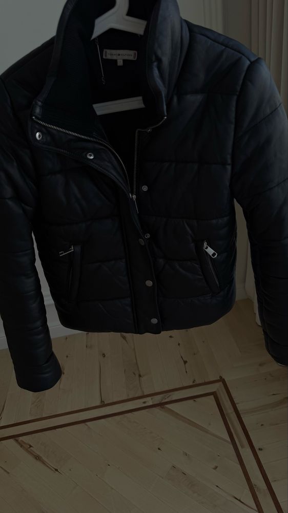 Кожанная зимняя куртка Tommy Hilfiger