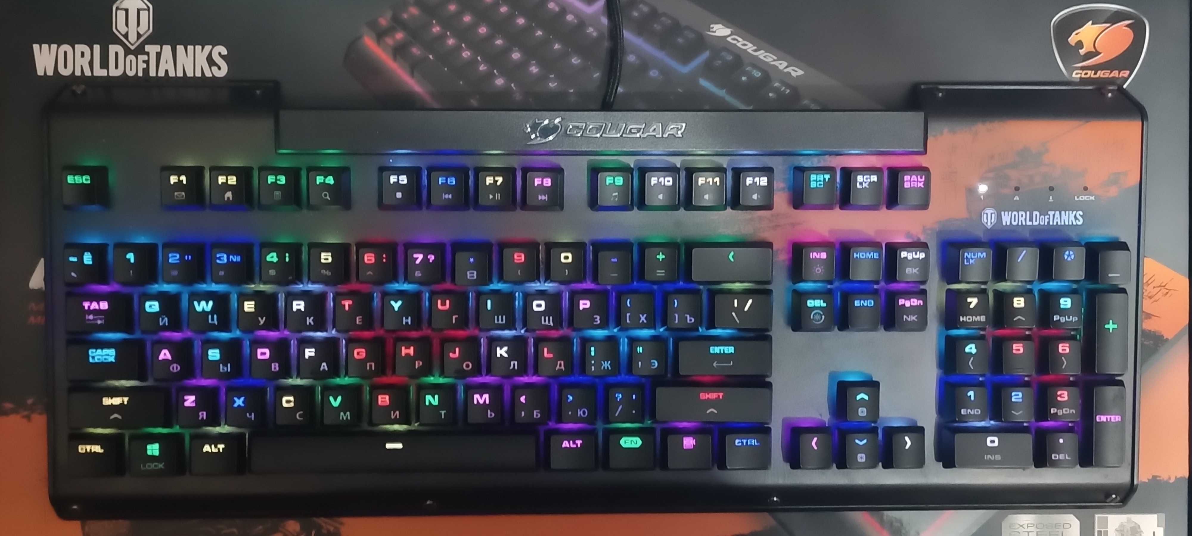 Клавиатура механическая usb cougar ultimus rgb world of tanks