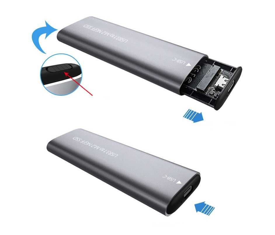 Внешний бокс для M2 диска TN08-AC SATA/NGFF метал