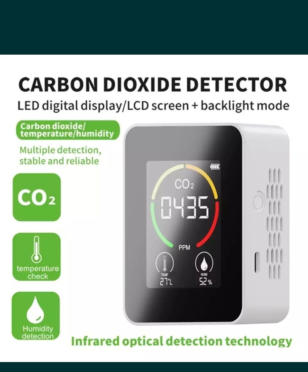 Зоо для птичника со2 углекислого Газа CO2 измеритель температуры и вл