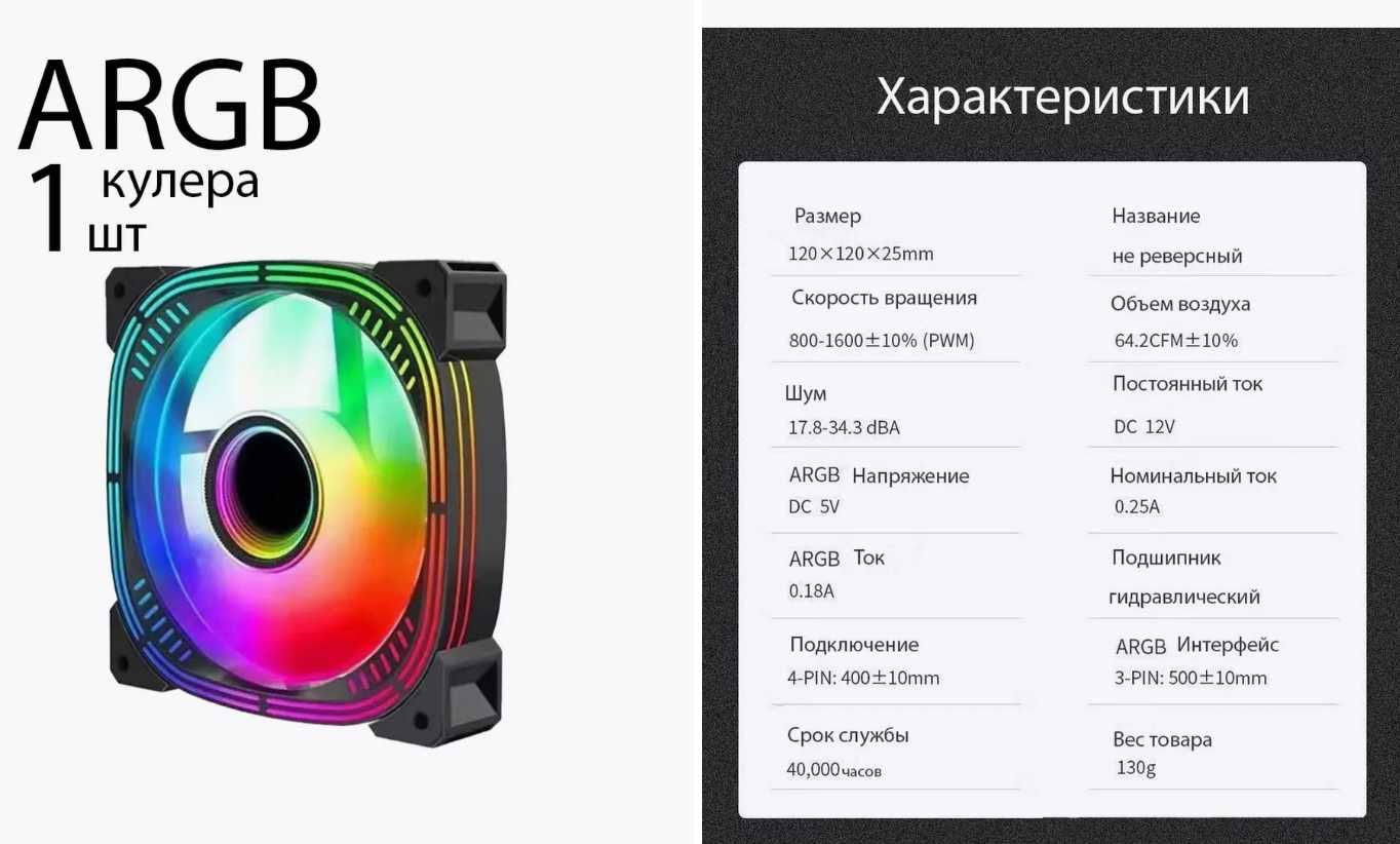Комплект новых кулеров  120 ,для пк 4шт с подсветкой  aRGB