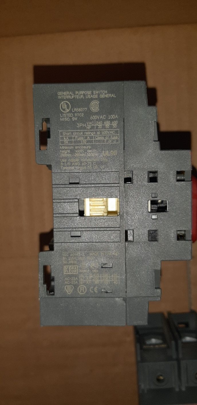 Рубильники ABB 100А и 125А, 600в. 3-х полюсные