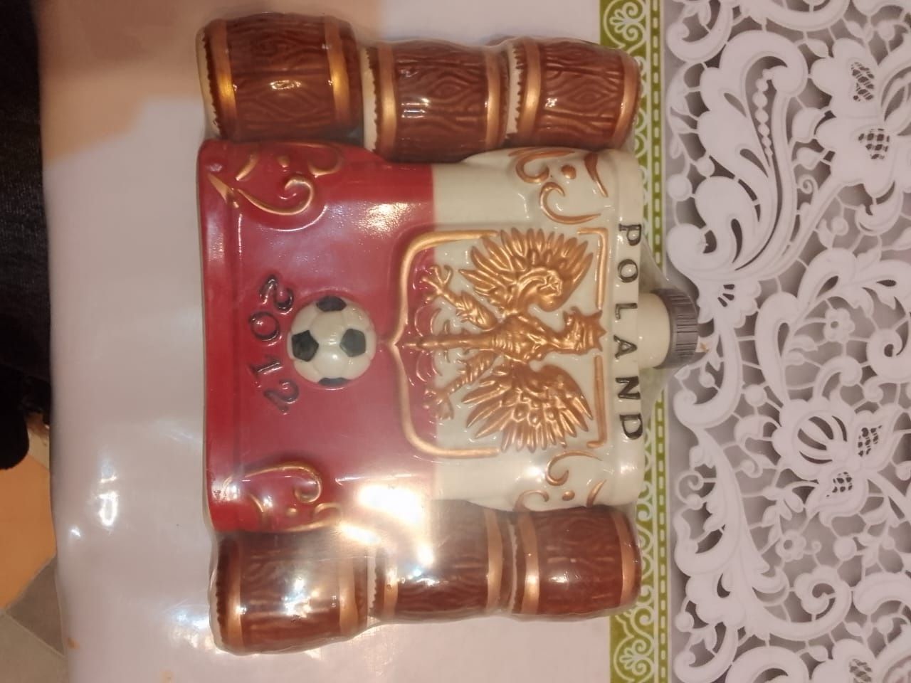 Фляжка рюмки сувенирные керамика,  фарфор, глина Украина Польша ЧЕ2012