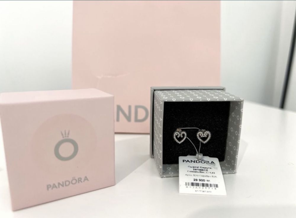 Pandora оригинал новые серьги
