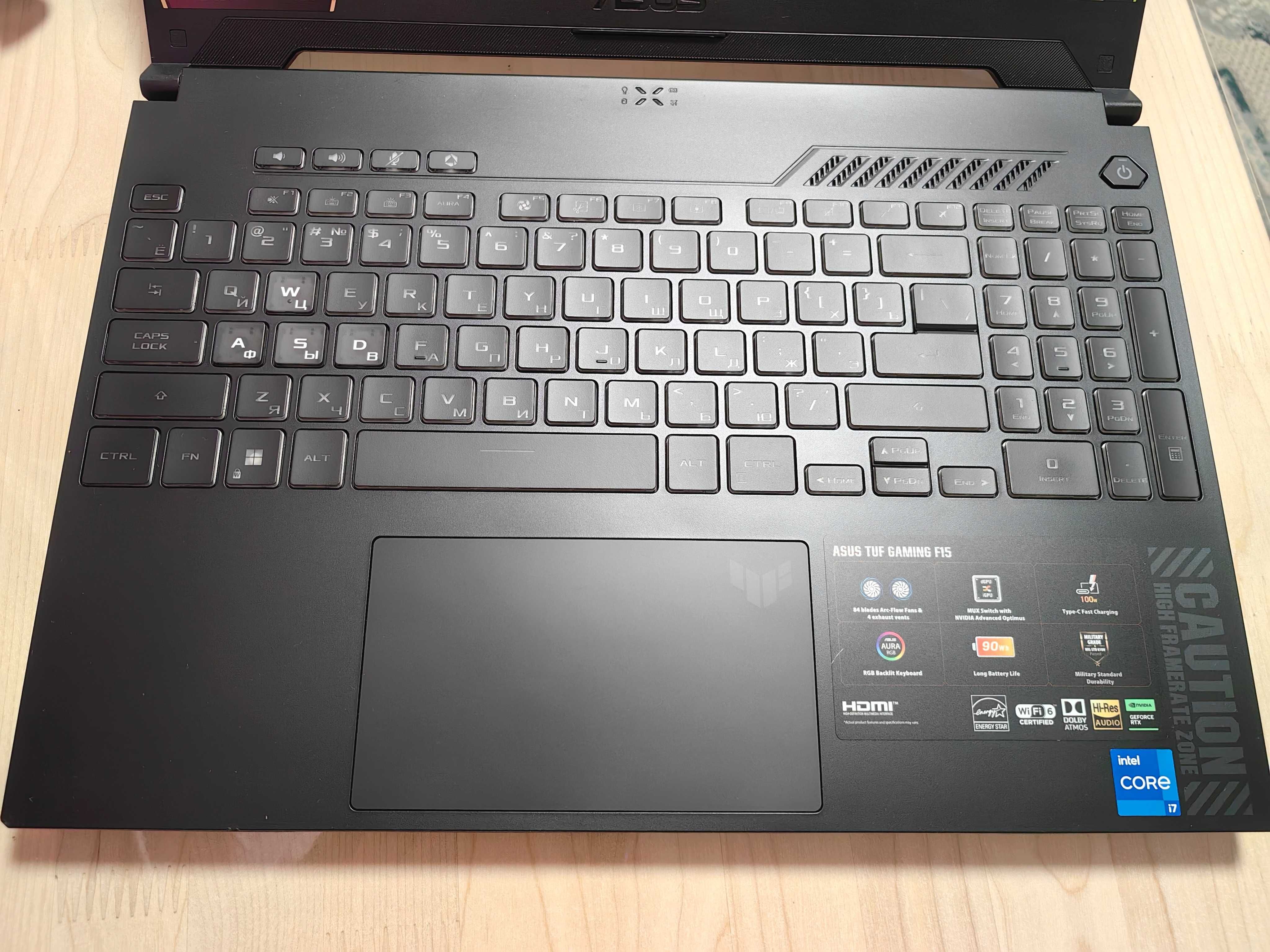 Asus TUF F15 Core i7-12700H• RTX4050•32Gbz•1024SSD•144Hz, 100% SRGB