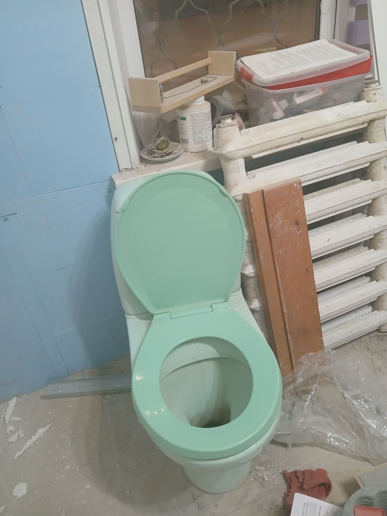 Унитаз зелёного цвета