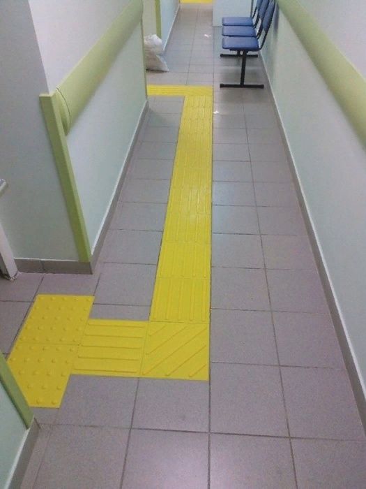 Тактильные плитки для слепых из Екам-бетона желтая