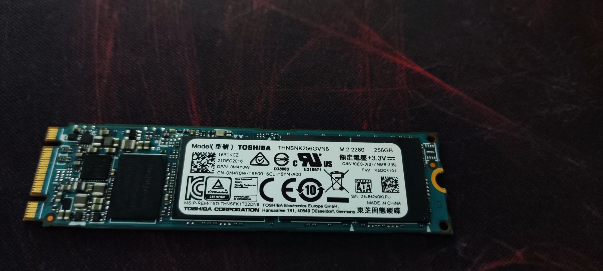 Toshiba M2 2280 THNSNK256GVN8