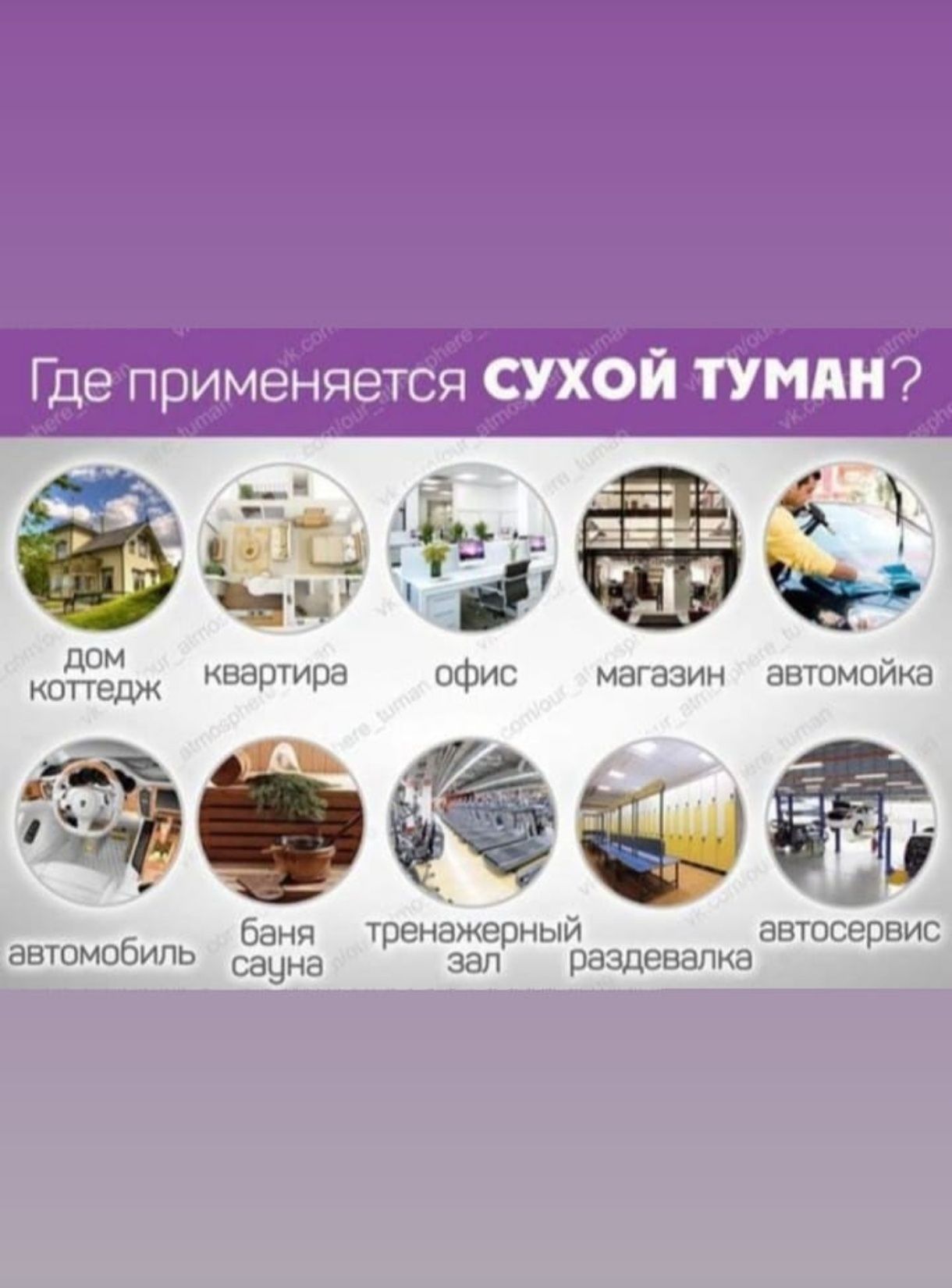 Нейтрализация неприятных запахов, сухой туман