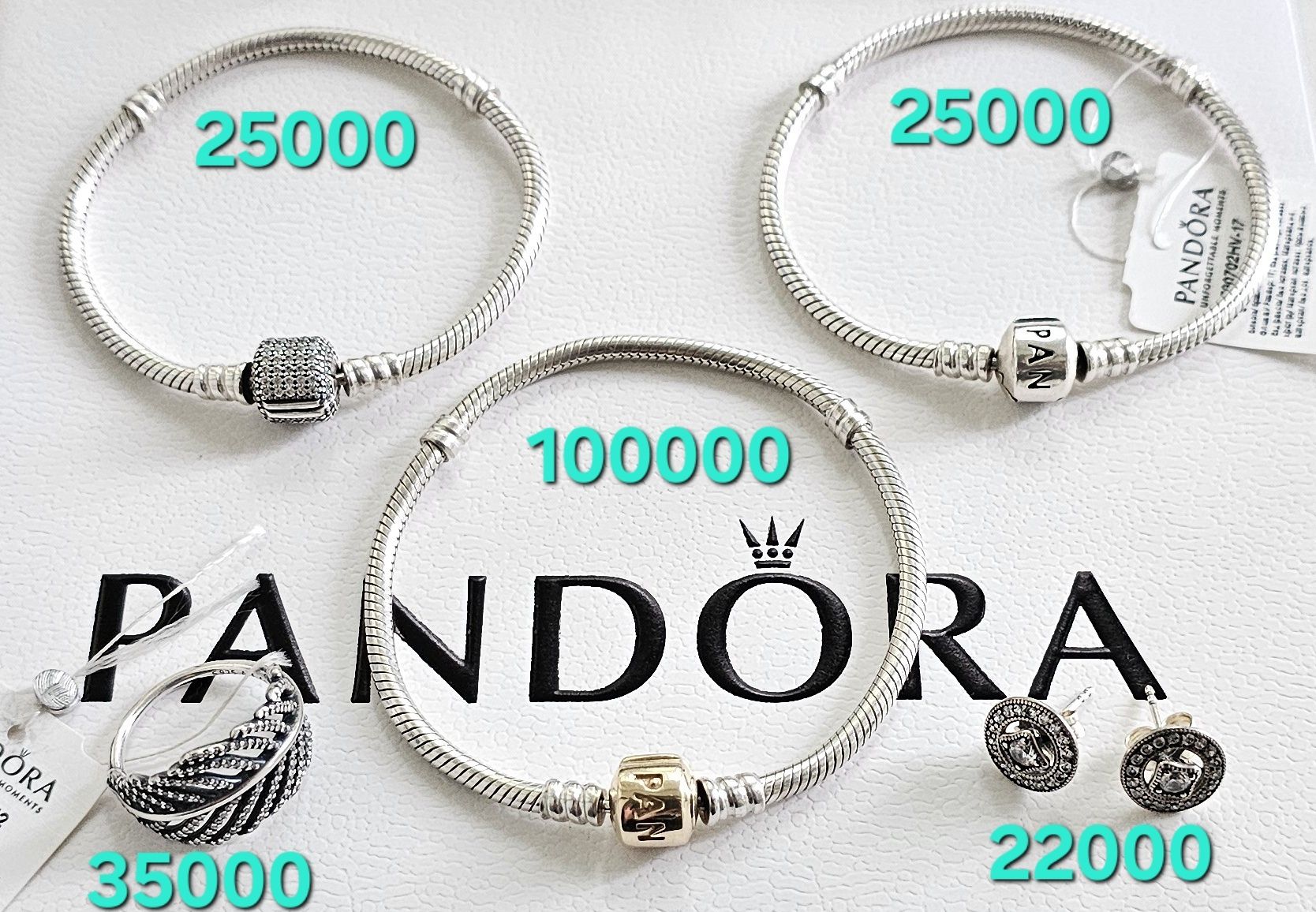 Pandora/Пандора. Браслет, шармы. Золотые шармы 585.