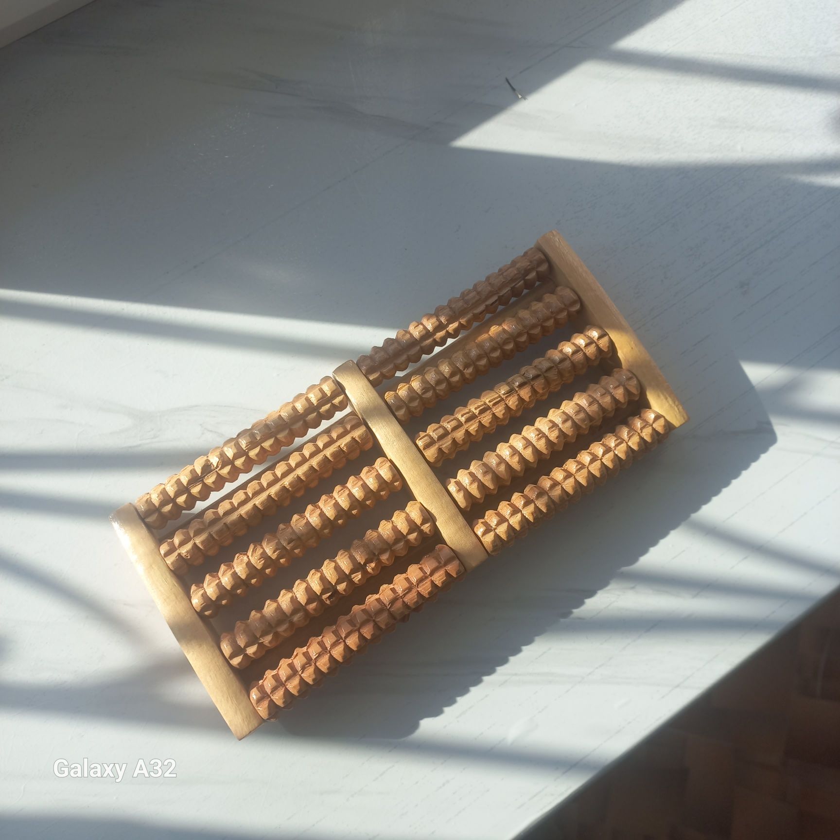 Масажёр для ног деревянный роликовый