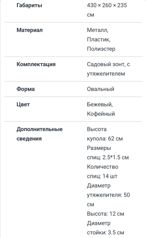 Зонт садовый для бассейна моря