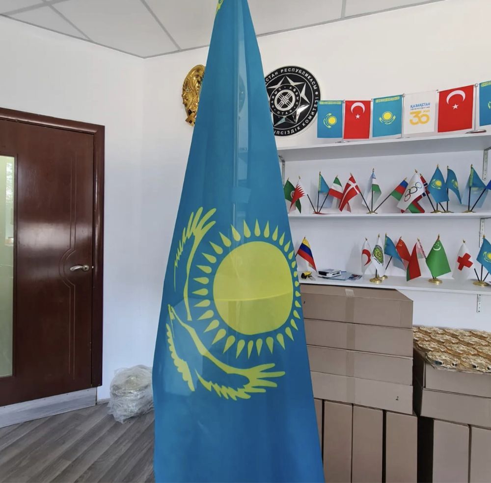 Флаг Флагшток Габардин Политекс Ту Настольный Жалау Печать Ткань ГЕРБ