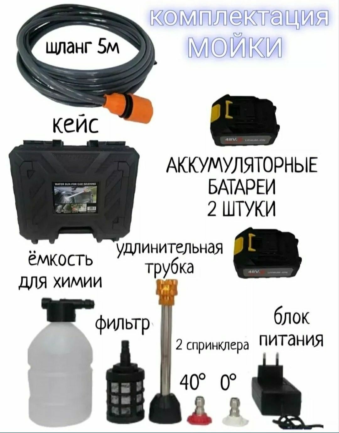 Переносная аккумуляторная автомойка