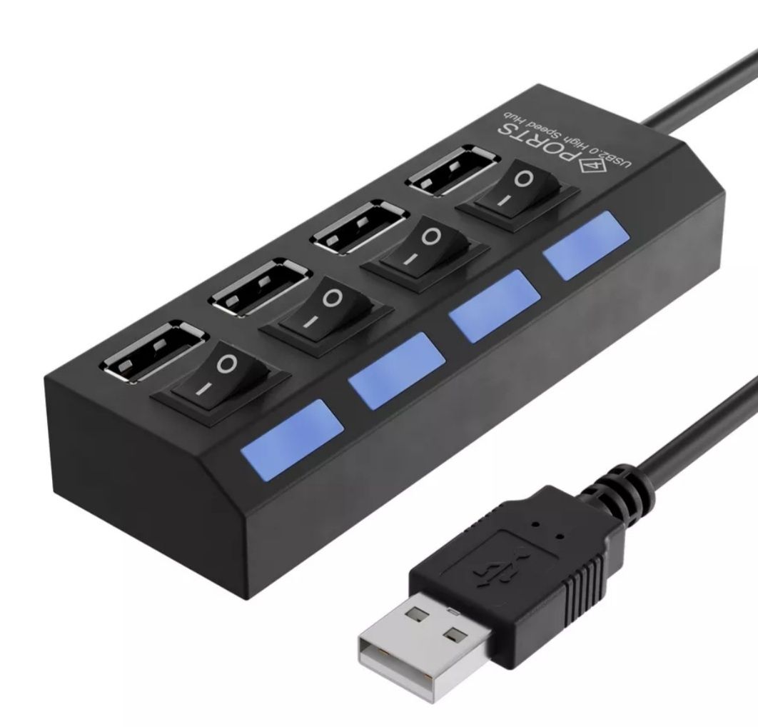 USB  2,0 Хаб,  Разветвитель на 4 порта .