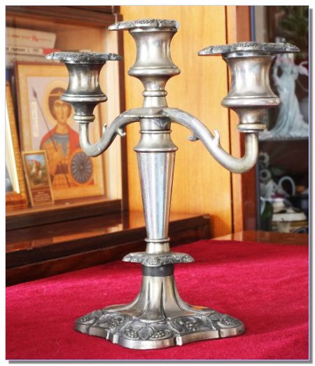 Брутальный мужской подсвечник, покрытие серебром Англия, клеймо, камин