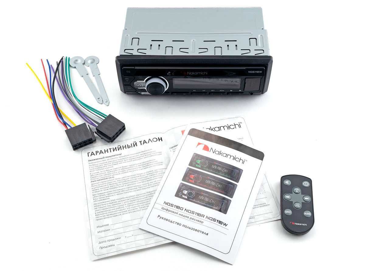 Автомагнитола Nakamichi NQ511BW (2RCA, Bluetooth, FLAC, Пульт)