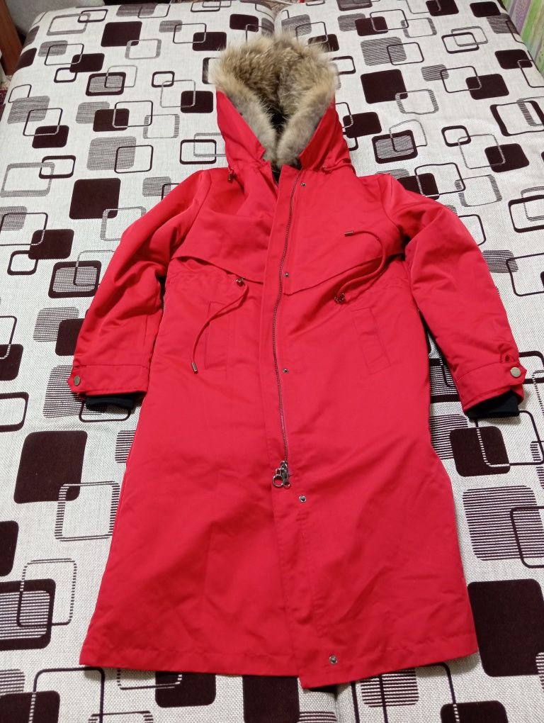 Парка с мехом енот made in Turkey (новая)