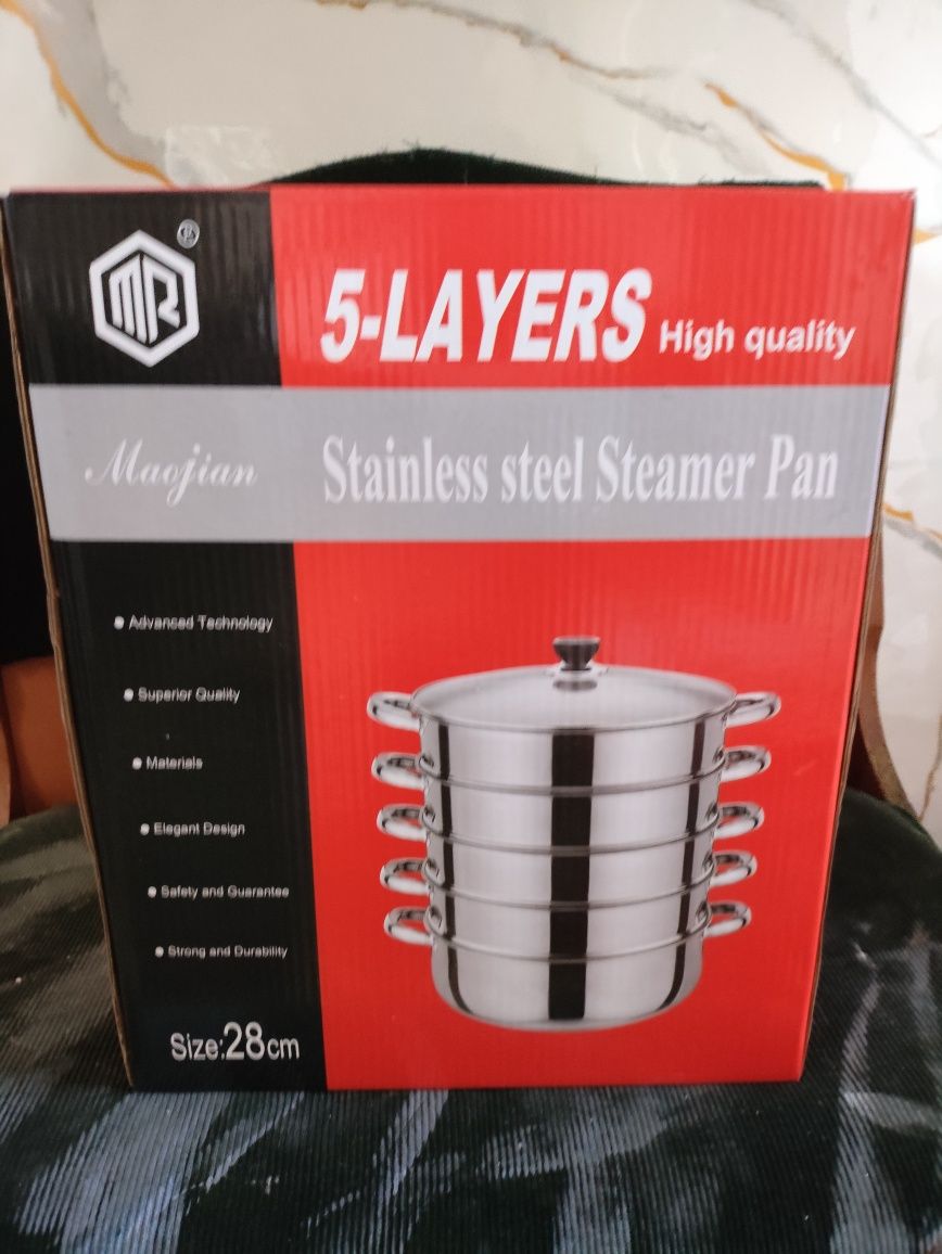 5-LAYERS,HIGH QUALITY STAINLESS STEEL,монтаварки 3 шт,26см,23см,30см