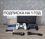 Sony PS4 SLIM, 2 геймпада с MK11,UFC4, FC24, Battlefield V и 200+ игр