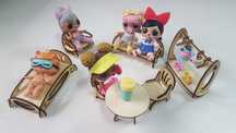 Мебель для кукол LOL (ЛОЛ) и Sylvanian Families (7 предметов)