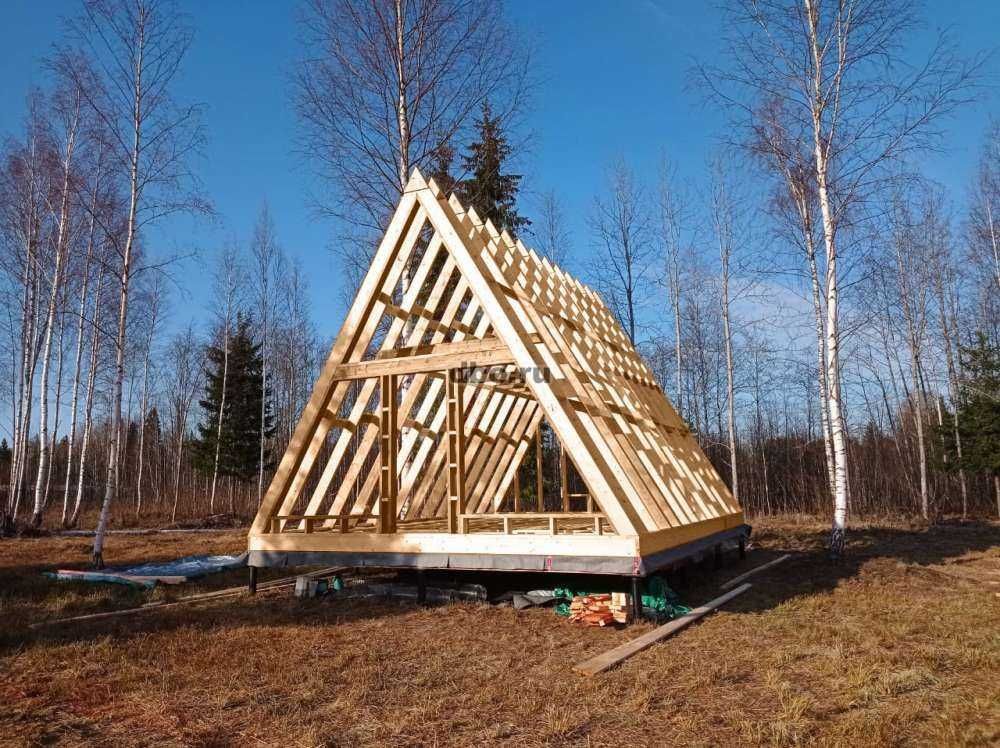 Строительство A-frame  (афрейм) домов!