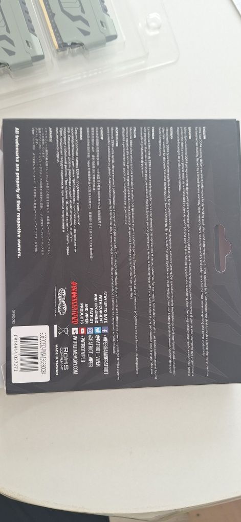 Patriot viper steel 2x8 (16gb) 3600 MHz, cl16