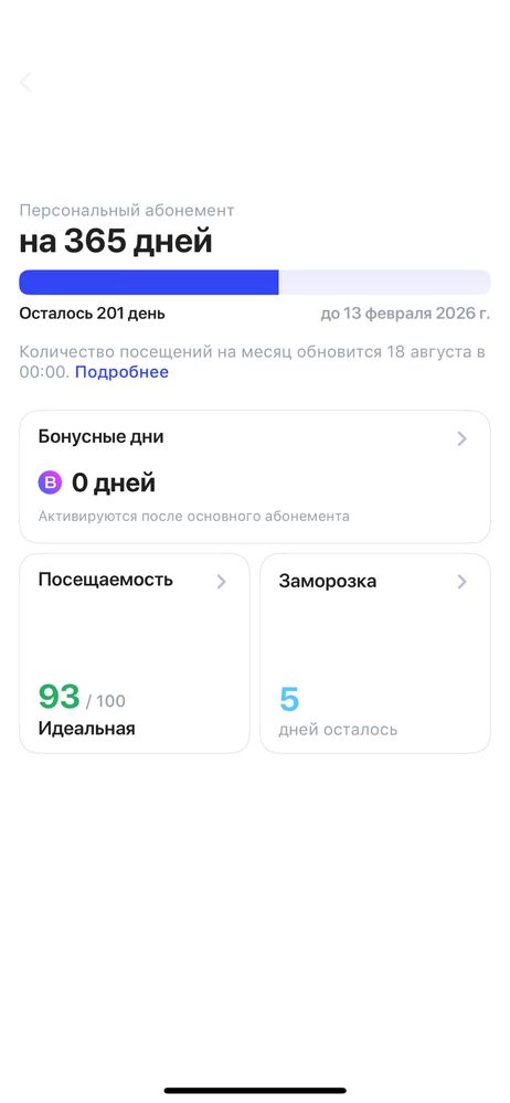 Абонемент 1fit на 201 день