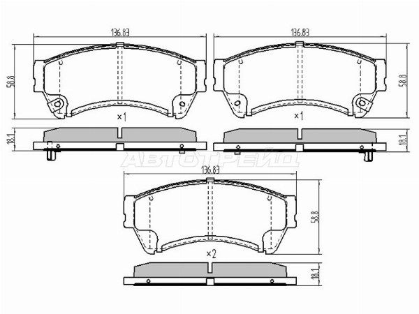 Колодки тормозные передние Mazda 6