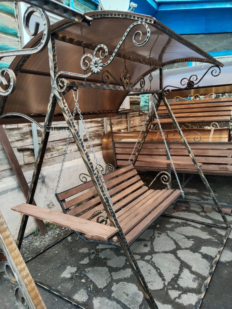 Качели садовые, беседки, скамейки