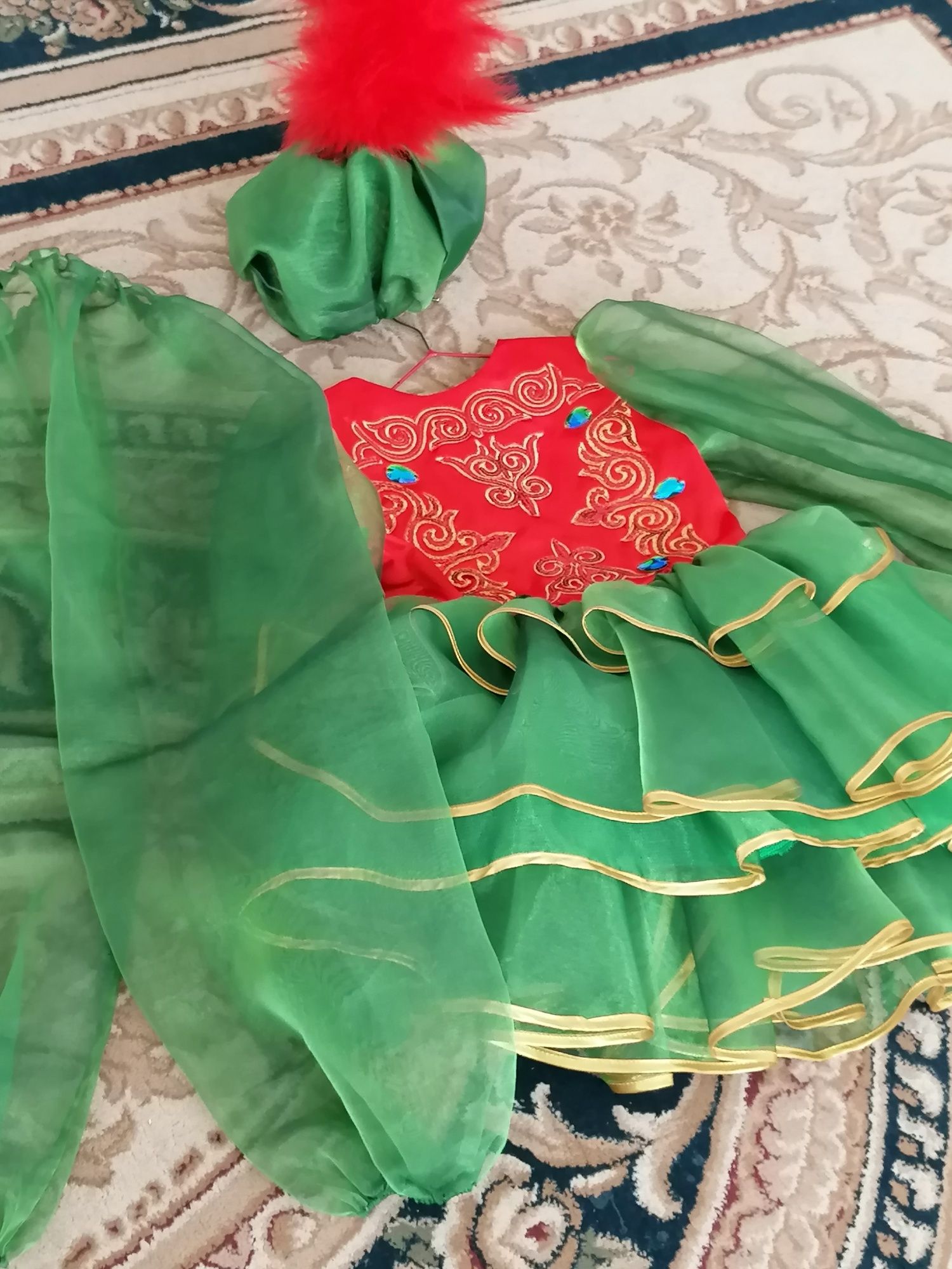Платье детское национальное, казахское с брюками