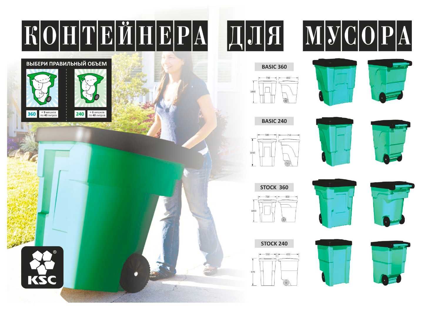 Противоударный мусорный бак, завод изготовитель 240л