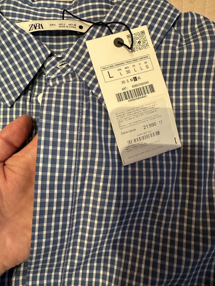 Рубашка женская, хлопок 100%, р. L, XL. Оригинал ZARA