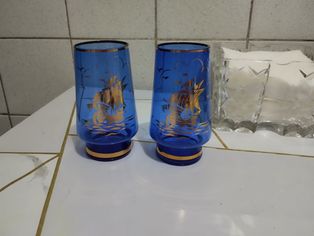 Кобальтовые бокалы, Чехословакия,Богемия, времён СССР