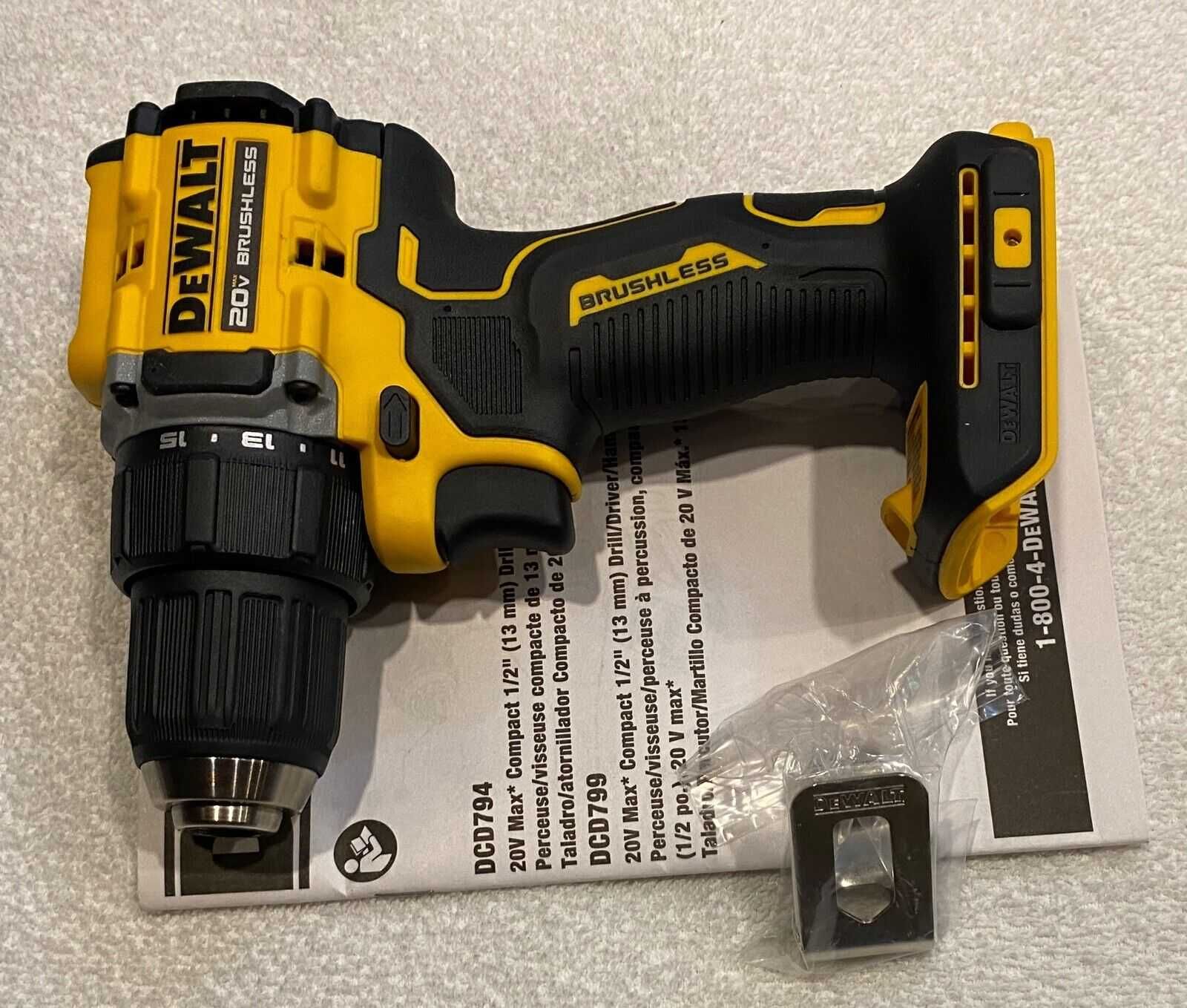 Дрель-шуруповерт DeWALT DCD794B ATOMIC 20V MAX, 1/2 Оригинал Мексика