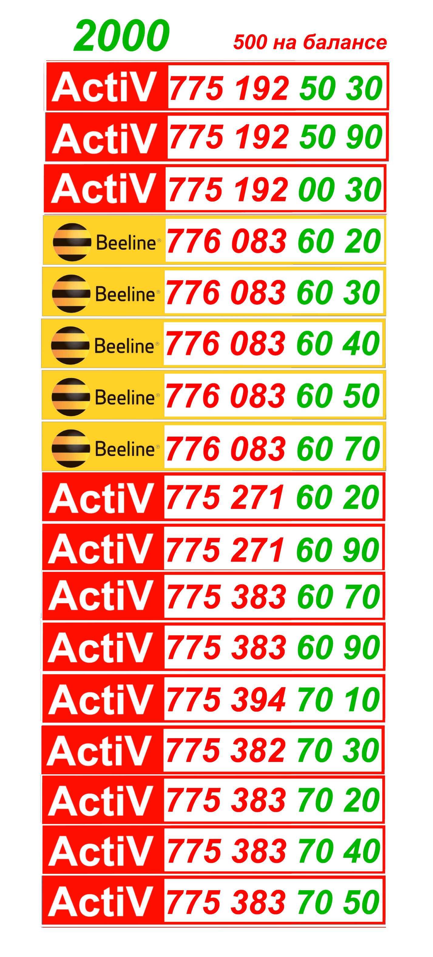 GSM номера.  Сим карты Актив, Билайн, Теле2,.