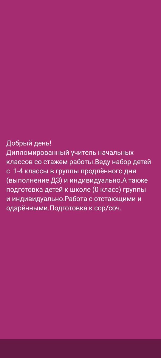 Репетитор начальных классов