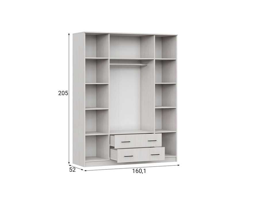 Акция! Новый шкаф платяной 160x205х52 см,  от  АЗИЯ СКЛАД А300699